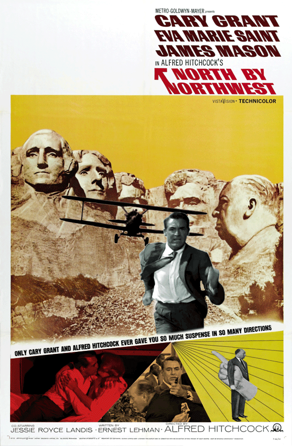 Image of North by Northwest movie poster animated